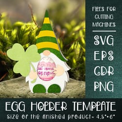patricks gnome | chocolate egg holder template svg