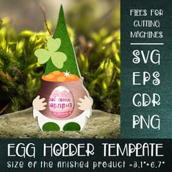 patricks day gnome | chocolate egg holder template svg