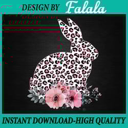 easter day cute bunny rabbit leopard flower png, happy easter bunny rabbit png, easter png, digital download