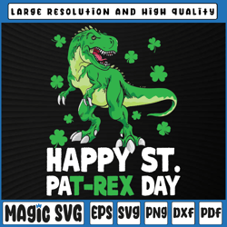 happy st pat-rex dinosaur png, saint patrick's day for boys girls png, st patricks day, digital download