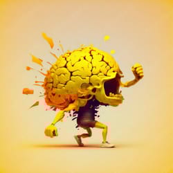art illustration, screaming brain , jpg image