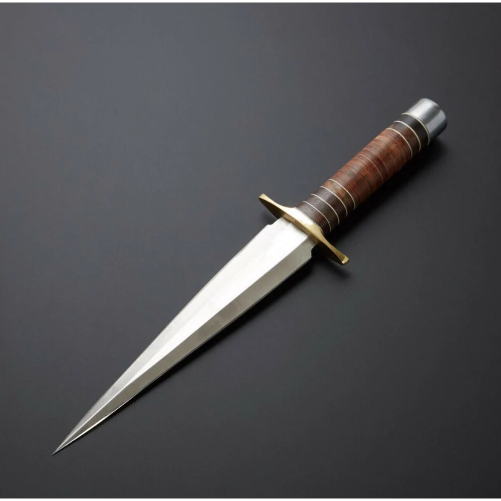 d2 steel dagger knife with beautiful leather handle included leather sheat.png