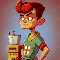 art illustration. cartoon style. man, jpg imaga