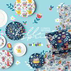 spring patterns, floral clipart, floral digital paper, floral seamless pattern, spring digital paper, flower clipart