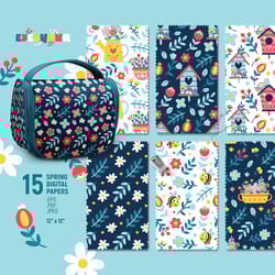 spring patterns, floral digital paper, floral seamless pattern, spring digital paper, flower paper