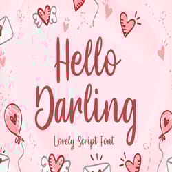 hello darling lovely script trending fonts - digital font