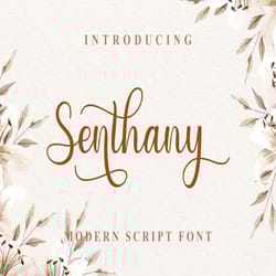 senthany modern script trending fonts - digital font