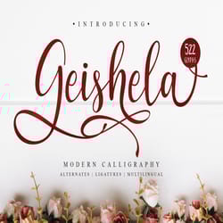 geishela script trending fonts - digital font