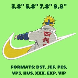 hokage namikaze minato embroidery design file / naruto anime embroidery design/ anime pes design/ machine embroidery