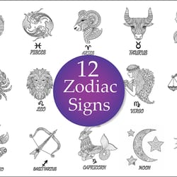 12 zodiac signs coloring pages svg happy birthday svg graphic design bundle