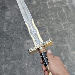 beautiful handmade damascus sword 31 inch with leather sheath