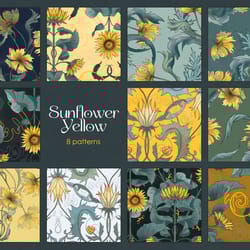 botanical modern pattern collection, floral vintage clipart