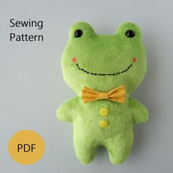 Frog Plush Pattern - Beginner Friendly (in 2 sizes)