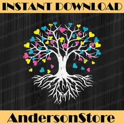 tree root pansexual pride heart leaves proud lgbt-q ally lgbt month png sublimation design