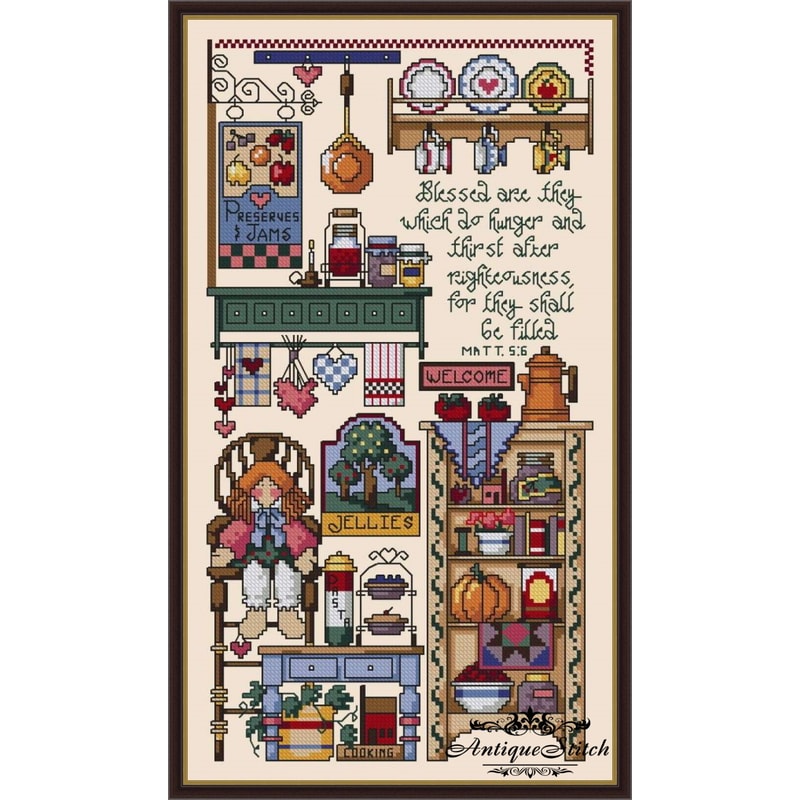 Country Kitchen cross stitch pattern