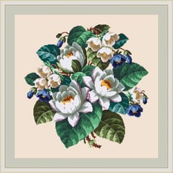 magnolia bouquet 68 vintage cross stitch pattern pdf garden flowers embroidery compatible pattern keeper