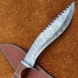 kukri damascus knife hunting knife for survival with leather sheath
