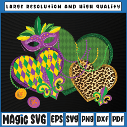 mardi gras hearts leopard print fleur de lis symbol mask png, mardi gras carnival, digital download