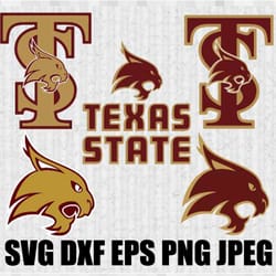 texas state bobcats svg png jpeg dxf digital cut vector files for silhouette studio cricut design