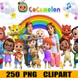 250 cocomelon birthday family bundle png, birthday png, cocomelon png svg file cut digital download