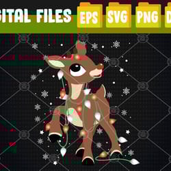 rudolph the red nose reindeer svg, eps, png, dxf, digital download