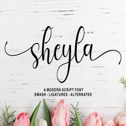 sheyla modern script trending fonts - digital font