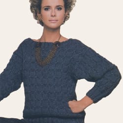 vintage knitting pattern 243 chunky sweater pullover women
