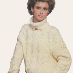 vintage knitting pattern 245 cable sweater pullover women