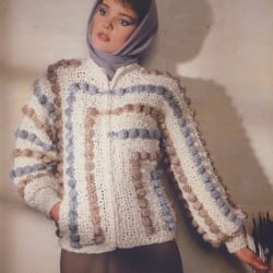 vintage crochet pattern 250 geometric jacket women