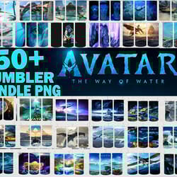 50 avatar 2 tumbler designs bundle, the way of water png, pandora tumbler, 20oz skinny tumbler sublimation, straight tum