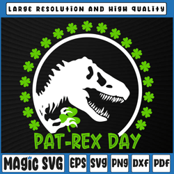 happy st pat-rex day svg , st patrick patrex dinosaur svg , shamrock svg, st patricks day, digital download