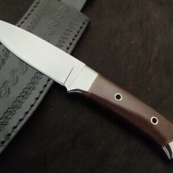 handmade stainless steel hunting knife with sheath, fixed blade bowie knife, camping knife, unique gifts for men