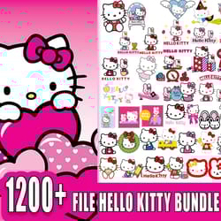 1200 file hello kitty svg eps dxf png, mega hello kitty bundle svg, for cricut , digital, file cut, instant download