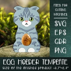 scottish fold cat | easter egg holder template