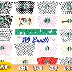 starbucks 24oz wrap bundle svg, starbucks coffee warp svg, starbucks brand logo, instant download