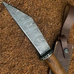 damascus steel knife handmade hunting knife, viking knife seax knife