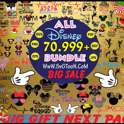 70,999 file disney svg eps dxf png, mega disney bundle svg, for cricut, vector file, digital, file cut, instant download