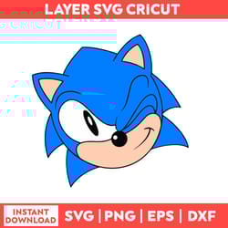 sonic svg, sonic the hedgehog svg, hedgehog svg, sonic face svg, cartoon svg, instant download 16
