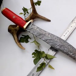 bowie knife, 16 inch hunting knife, handmade bowie knife, damascus steel bowie knife