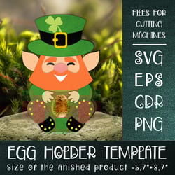leprechaun | st patricks egg holder template svg