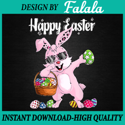 happy easter day colorful egg png, bunny rabbit ear png, cute dabbing png, easter png, digital download