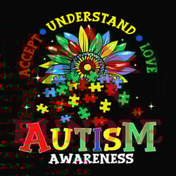 accept understand love autism svg, autism puzzle piece logo svg , autism awareness svg file cut digital download