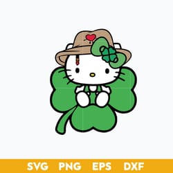 benito kitty shamrock st patrick day svg, st patrick day svg, hello kitty svg, bad bunny svg, png dxf eps file