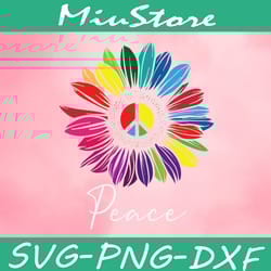 color sunflower peace sign hippie svg,png,dxf,cricut