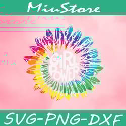 girl power sunflower color svg,png,dxf,cricut