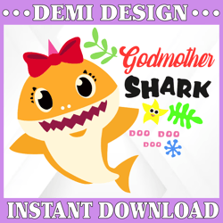 godmother shark svg, cricut cut files, shark family doo doo doo vector eps, silhouette dxf, design for tsvg , clothes