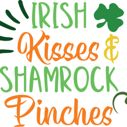 irish kisses shamrock svg, st patrick's day svg, shamrock svg, st patricks svg, lucky svg file cut digital download