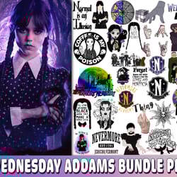 wednesday addams bundle png, wednesday addams bundle png, for cricut, vector file, digital download, instant download