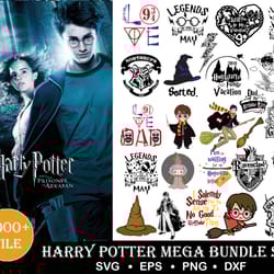 4000 file harry potter svg eps dxf png, harry potter bundle svg , for cricut, vector file, digital , instant download