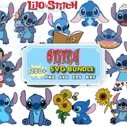 280 lilo and stitch svg bundle files, lilo and stitch svg for cricut, layered files, stitch svg, stitch png, cricut, cut